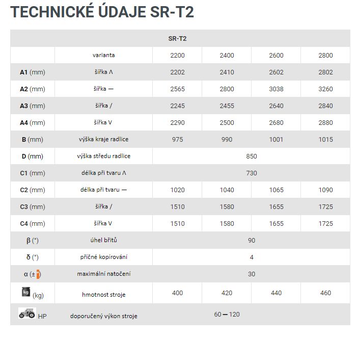 Zhrňovacia radlica šípová SRT2 - 2600 – Obrázok 6