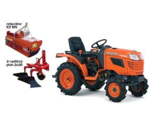 Traktor Kubota B1121 set rotavátor, pluh